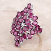 Bids.com 7.52 Carat Genuine Rhodolite .925 Sterling Silver Ring Rings