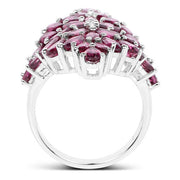 Bids.com 7.52 Carat Genuine Rhodolite .925 Sterling Silver Ring Rings