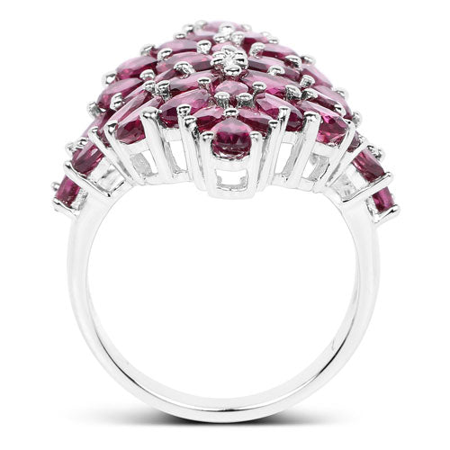 Bids.com 7.52 Carat Genuine Rhodolite .925 Sterling Silver Ring Rings