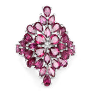 Bids.com 7.52 Carat Genuine Rhodolite .925 Sterling Silver Ring Rings