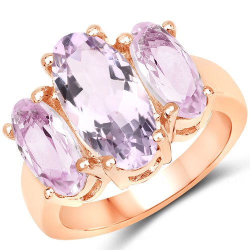 Bids.com 5.44 Carat Genuine Pink Amethyst .925 Sterling Silver Ring Rings