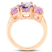 Bids.com 5.44 Carat Genuine Pink Amethyst .925 Sterling Silver Ring Rings