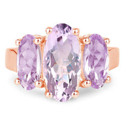 Bids.com 5.44 Carat Genuine Pink Amethyst .925 Sterling Silver Ring Rings