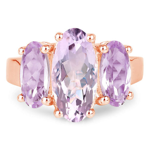 Bids.com 5.44 Carat Genuine Pink Amethyst .925 Sterling Silver Ring Rings