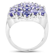 Bids.com 6.27 Carat Genuine Tanzanite .925 Sterling Silver Ring Rings