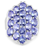Bids.com 6.27 Carat Genuine Tanzanite .925 Sterling Silver Ring Rings
