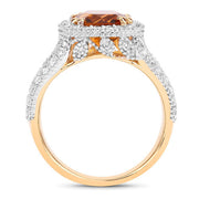Bids.com 3.71 Carat Genuine Citrine and White Topaz .925 Sterling Silver Ring Rings