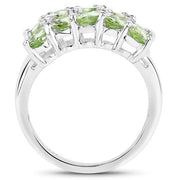 Bids.com 3.45 Carat Genuine Peridot .925 Sterling Silver Ring Rings