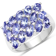 Bids.com 3.75 Carat Genuine Tanzanite .925 Sterling Silver Ring Rings