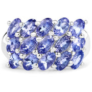 Bids.com 3.75 Carat Genuine Tanzanite .925 Sterling Silver Ring Rings