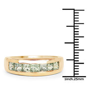 Bids.com 14K Yellow Gold Plated 1.26 Carat Genuine Green Sapphire .925 Sterling Silver Ring Rings