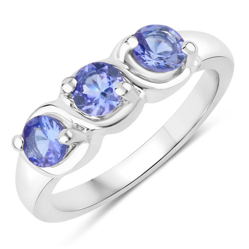 Bids.com 1.05 Carat Genuine Tanzanite .925 Sterling Silver Ring Rings