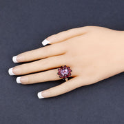 Bids.com 5.65 Carat Genuine Amethyst and Rhodolite .925 Sterling Silver Ring Rings