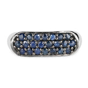Bids.com 0.99 Carat Genuine Blue Sapphire .925 Sterling Silver Ring Rings