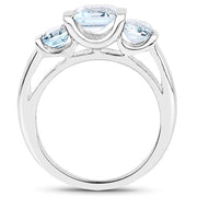 Bids.com 3.21 Carat Genuine Blue Topaz .925 Sterling Silver Ring Rings