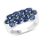 Bids.com 2.60 Carat Genuine Blue Sapphire .925 Sterling Silver Ring Rings