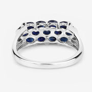 Bids.com 2.60 Carat Genuine Blue Sapphire .925 Sterling Silver Ring Rings