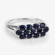 Bids.com 2.60 Carat Genuine Blue Sapphire .925 Sterling Silver Ring Rings