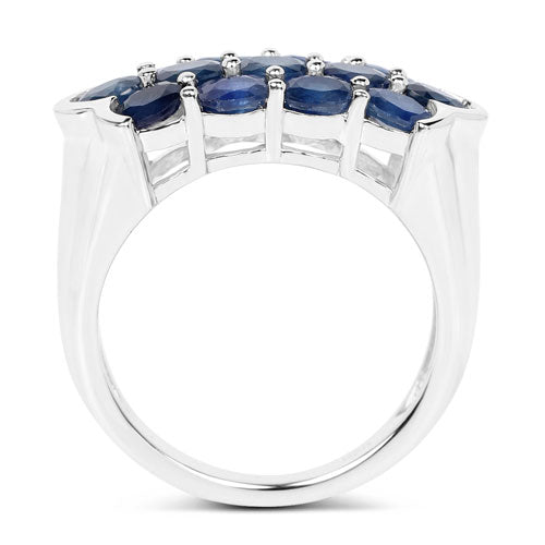 Bids.com 2.60 Carat Genuine Blue Sapphire .925 Sterling Silver Ring Rings