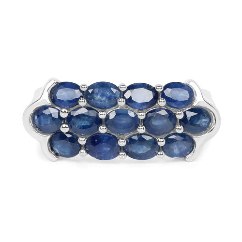 Bids.com 2.60 Carat Genuine Blue Sapphire .925 Sterling Silver Ring Rings