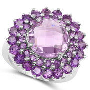 Bids.com 8.02 Carat Genuine Amethyst .925 Sterling Silver Ring Rings