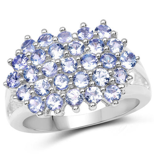Bids.com 2.03 Carat Genuine Tanzanite .925 Sterling Silver Ring Rings
