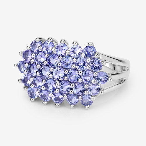 Bids.com 2.03 Carat Genuine Tanzanite .925 Sterling Silver Ring Rings