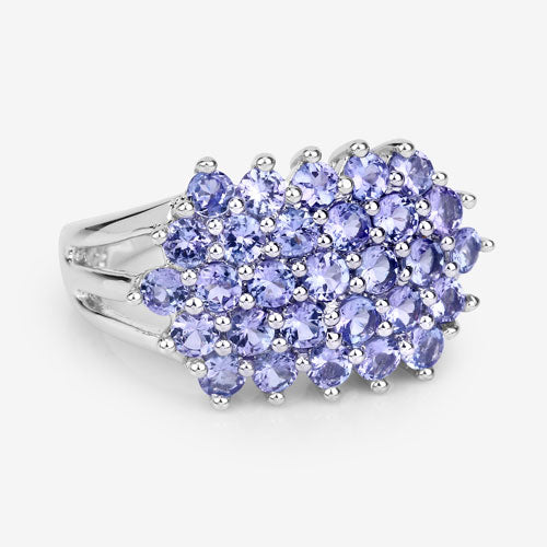 Bids.com 2.03 Carat Genuine Tanzanite .925 Sterling Silver Ring Rings