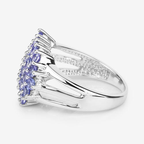 Bids.com 2.03 Carat Genuine Tanzanite .925 Sterling Silver Ring Rings