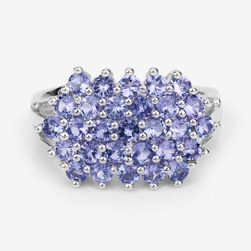 Bids.com 2.03 Carat Genuine Tanzanite .925 Sterling Silver Ring Rings