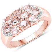 Bids.com 1.50 Carat Genuine Morganite .925 Sterling Silver Ring Rings