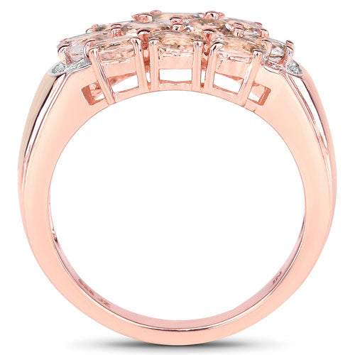 Bids.com 1.50 Carat Genuine Morganite .925 Sterling Silver Ring Rings