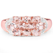 Bids.com 1.50 Carat Genuine Morganite .925 Sterling Silver Ring Rings