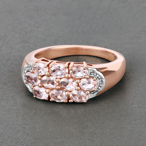 Bids.com 1.50 Carat Genuine Morganite .925 Sterling Silver Ring Rings