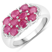 Bids.com 2.20 Carat Genuine Ruby .925 Sterling Silver Ring Rings
