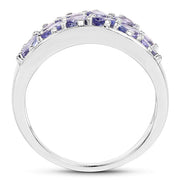 Bids.com 2.04 Carat Genuine Tanzanite .925 Sterling Silver Ring Rings