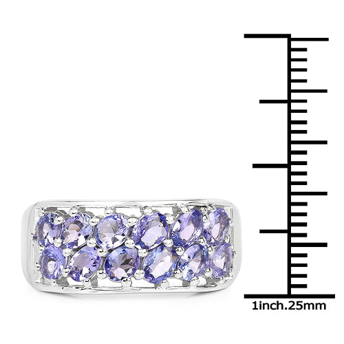 Bids.com 2.04 Carat Genuine Tanzanite .925 Sterling Silver Ring Rings