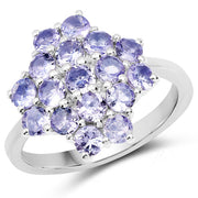 Bids.com 1.70 Carat Genuine Tanzanite .925 Sterling Silver Ring Rings