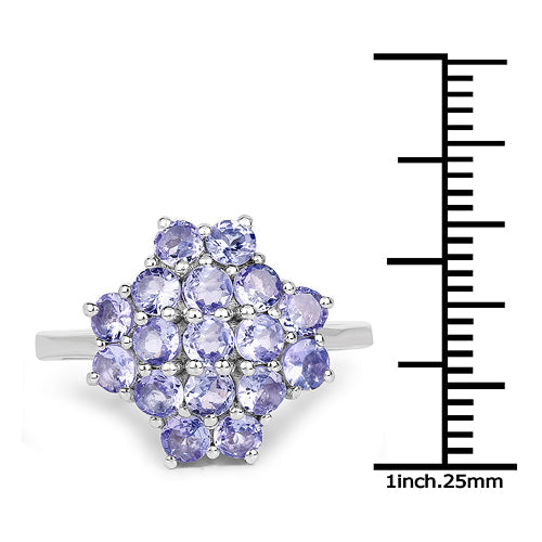 Bids.com 1.70 Carat Genuine Tanzanite .925 Sterling Silver Ring Rings