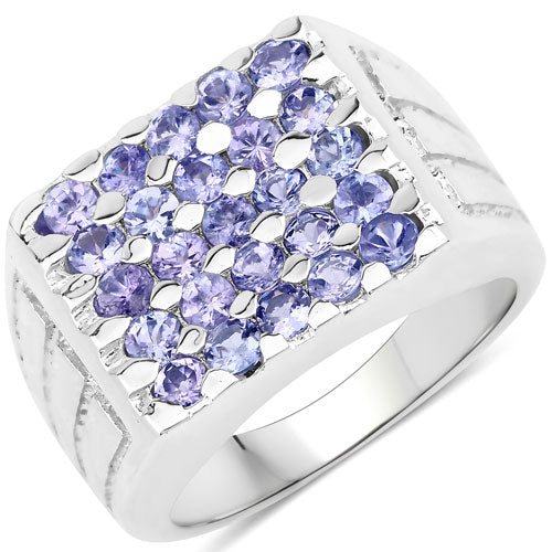 Bids.com 1.75 Carat Genuine Tanzanite .925 Sterling Silver Ring Rings
