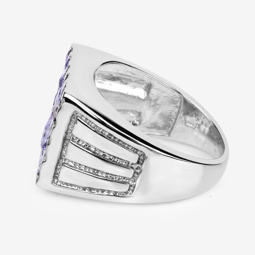 Bids.com 1.75 Carat Genuine Tanzanite .925 Sterling Silver Ring Rings