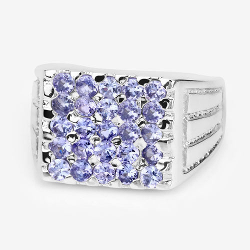 Bids.com 1.75 Carat Genuine Tanzanite .925 Sterling Silver Ring Rings