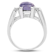 Bids.com 2.80 Carat Genuine Tanzanite .925 Sterling Silver Ring Rings