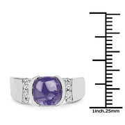 Bids.com 2.80 Carat Genuine Tanzanite .925 Sterling Silver Ring Rings
