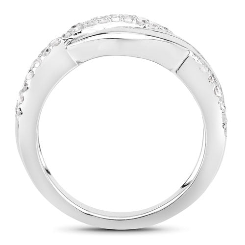 Bids.com 0.47 Carat Genuine White Diamond .925 Sterling Silver Ring Rings