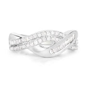 Bids.com 0.47 Carat Genuine White Diamond .925 Sterling Silver Ring Rings