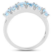 Bids.com 1.68 Carat Genuine Swiss Blue Topaz .925 Sterling Silver Ring Rings