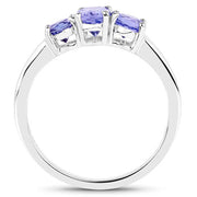 Bids.com 0.90 Carat Genuine Tanzanite .925 Sterling Silver Ring Rings