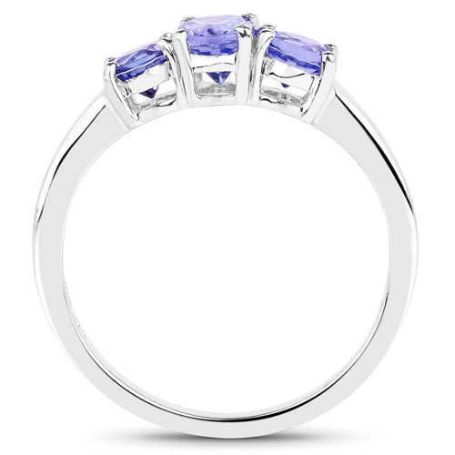 Bids.com 0.90 Carat Genuine Tanzanite .925 Sterling Silver Ring Rings