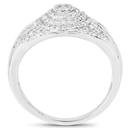 Bids.com 1.15 Carat Genuine White Diamond .925 Sterling Silver Ring Rings